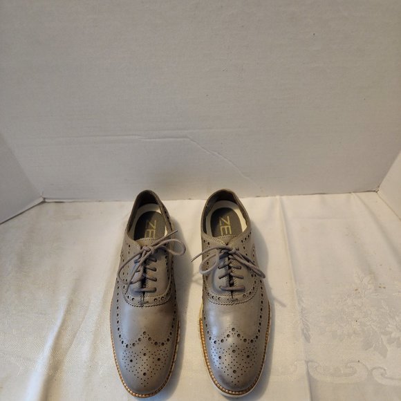 Men's Size 9 Cole Haan Zero Grand OS Grey Perforated Wingtip Oxfords … - Picture 3 of 12